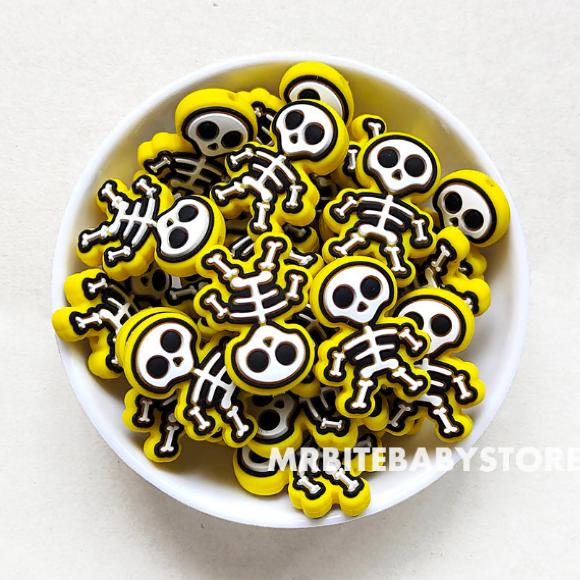 Halloween Skeleton Silicone Beads - 29*22mm