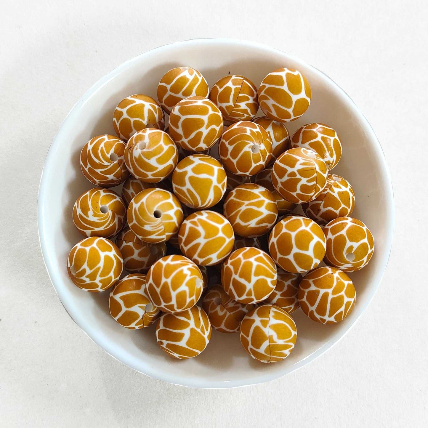 12/15mm Giraffe Print Silicone Beads - Round - #16