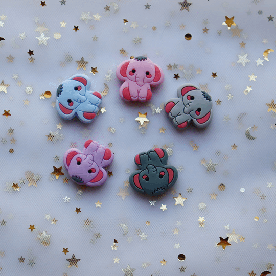 Elephant Silicone Beads 25*26mm