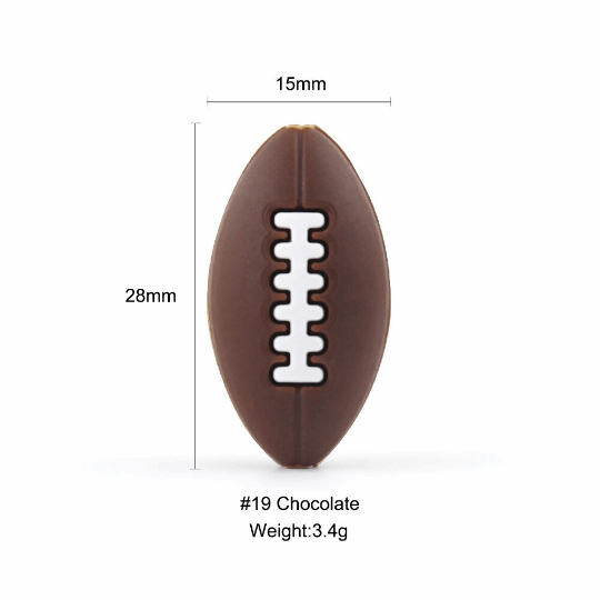 Rugby Silicone Football Beads 15*28mm