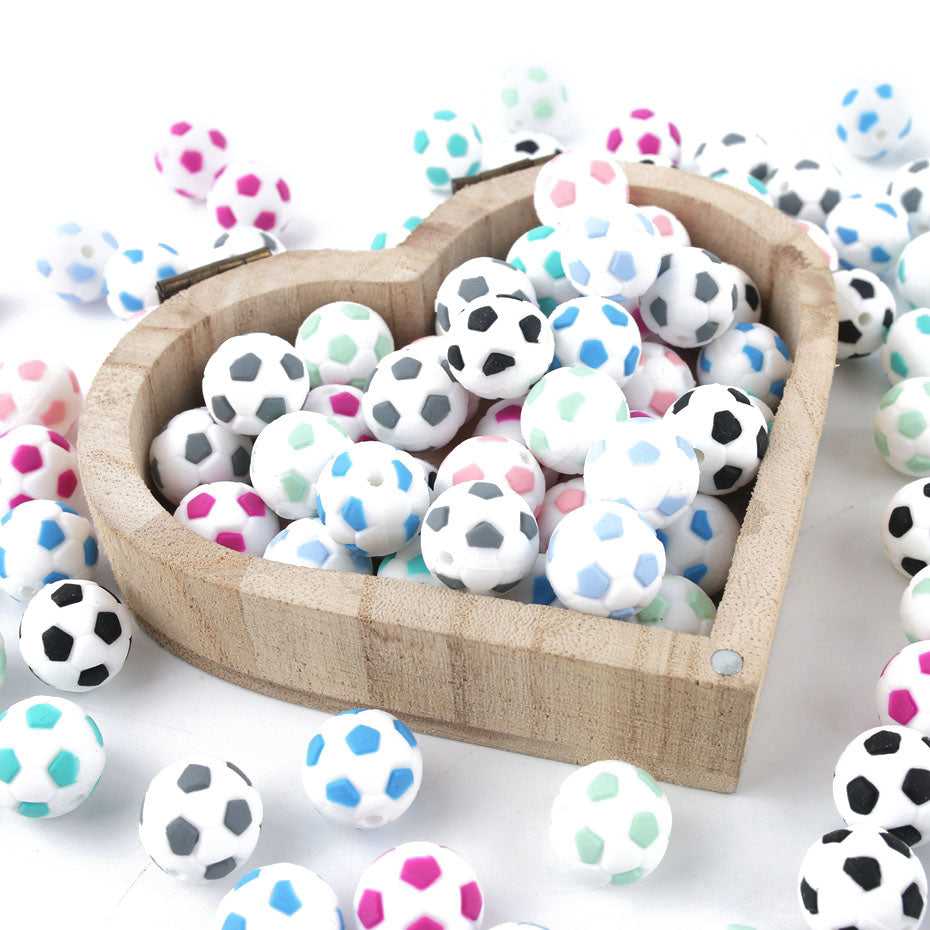 Football Silicone Beads 15MM