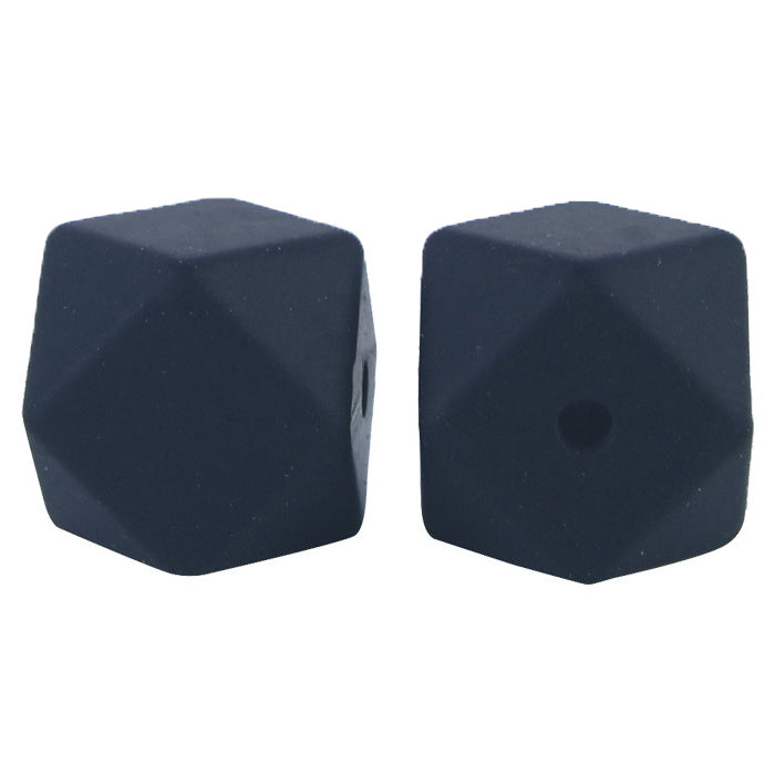 14/17mm - Black Silicone Beads - Hexagon - #27