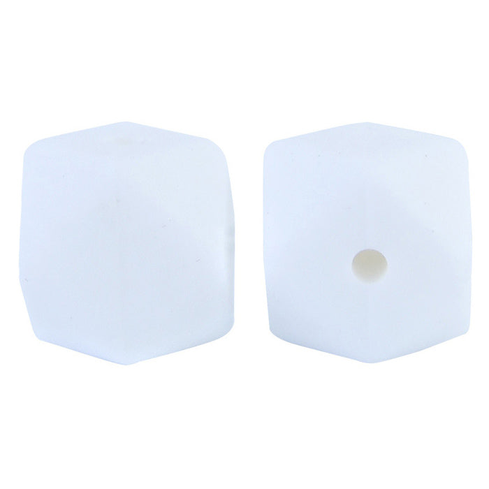 14/17mm - White Silicone Beads - Hexagon - #29