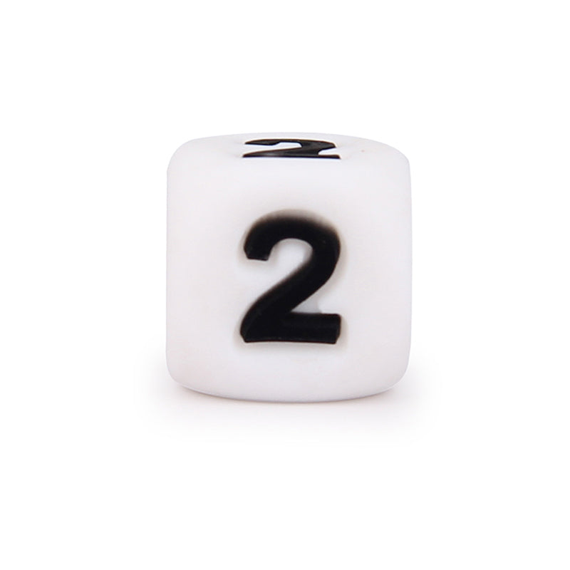 Cube Figure/Number Silicone Beads 12*12mm