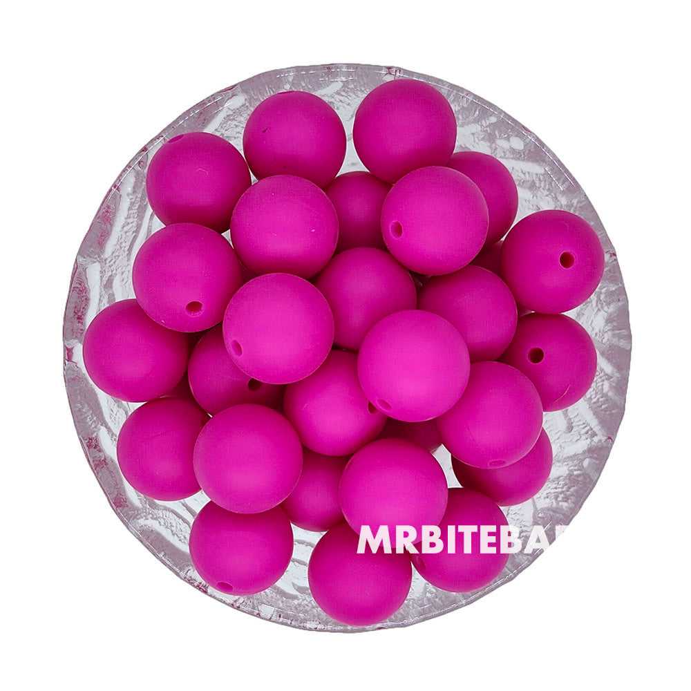 12/15mm - Dark Rose Red Silicone Beads - Round - #35