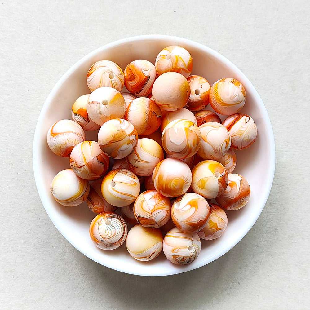 12/15mm Print Silicone Beads - Round - #39