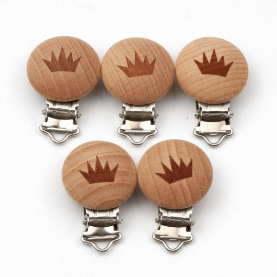 Crown Pattern Pacifier Clip