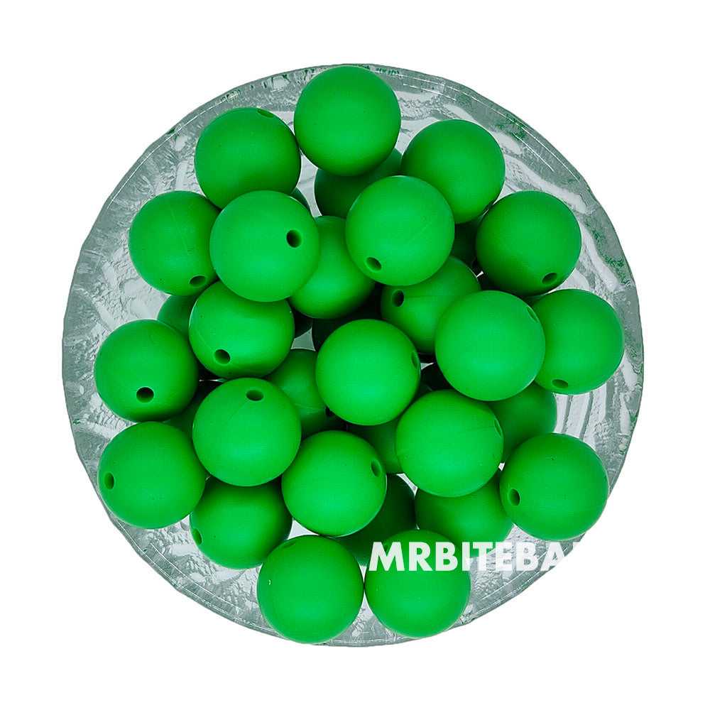 12/15mm - Grass Green Silicone Beads - Round - #48