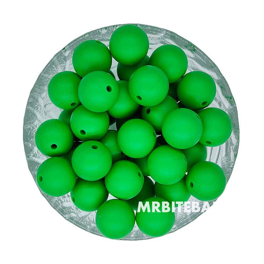 12/15mm - Grass Green Silicone Beads - Round - #48