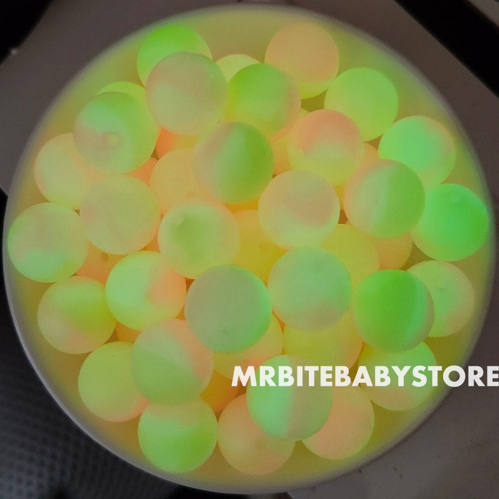 12/15mm Round Glow in dark Silicone Beads - #102
