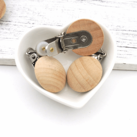Wooden Pacifier Clips