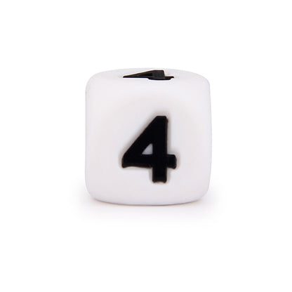 Cube Figure/Number Silicone Beads 12*12mm