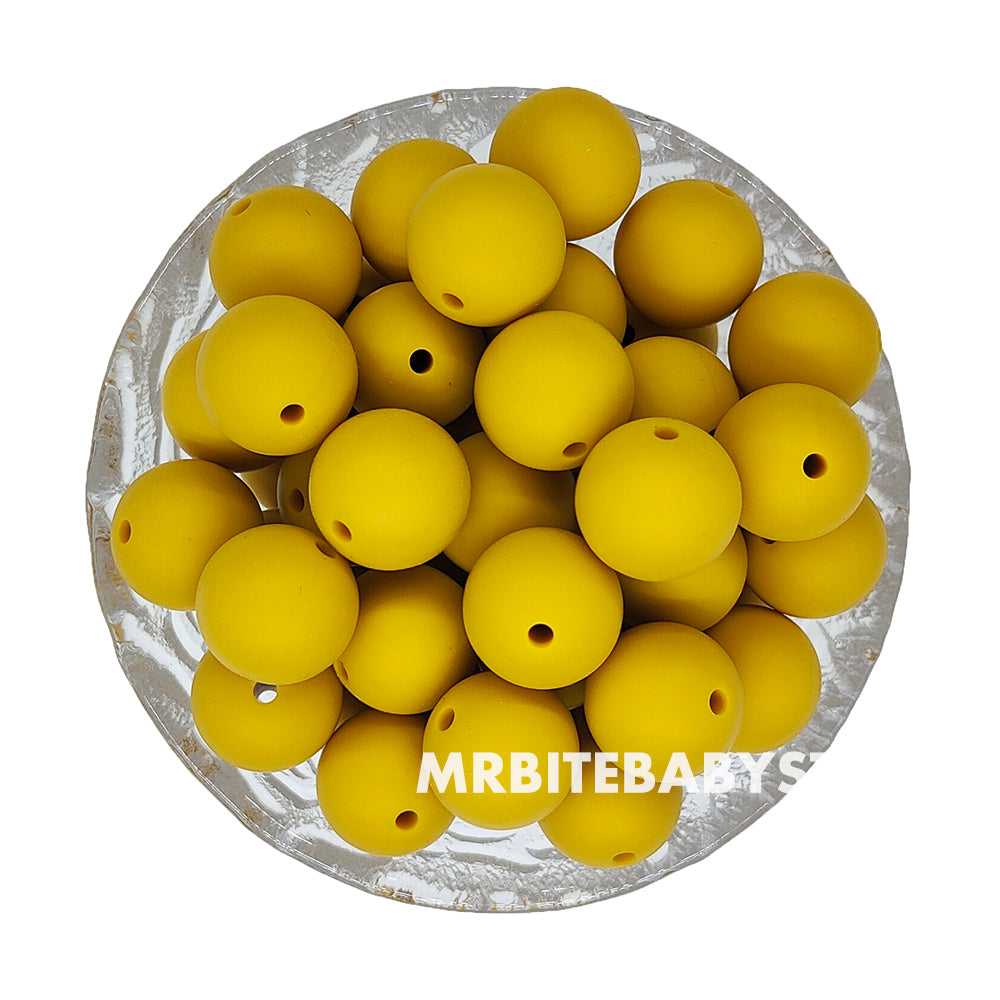 12/15mm - Mustard Silicone Beads - Round - #55