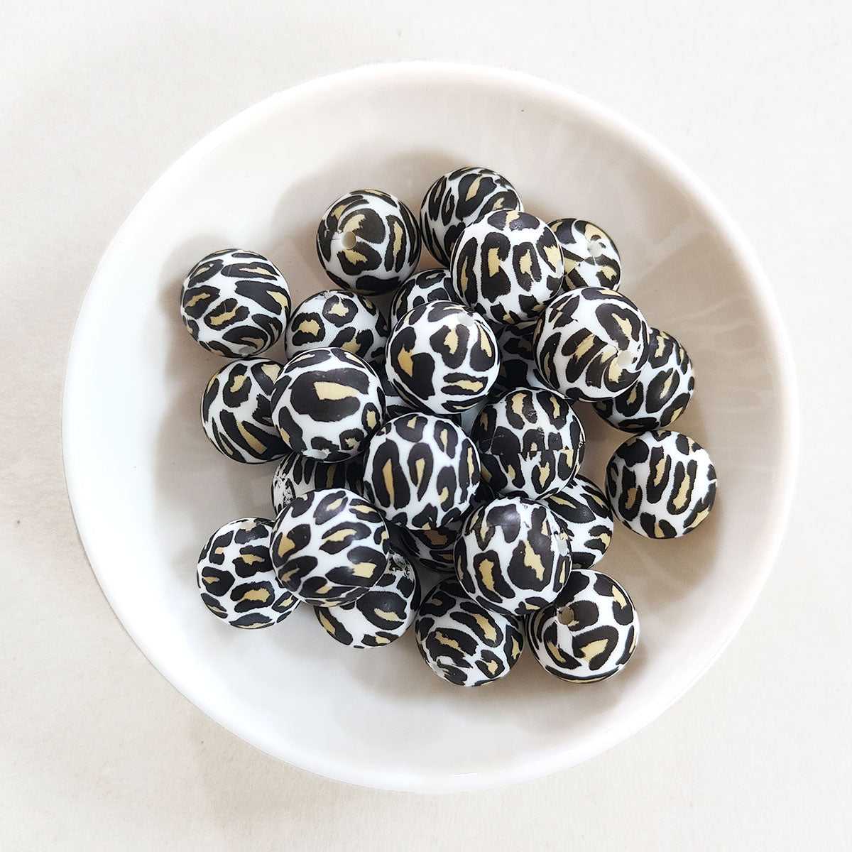12/15mm Leopard Silicone Beads - Round - #5