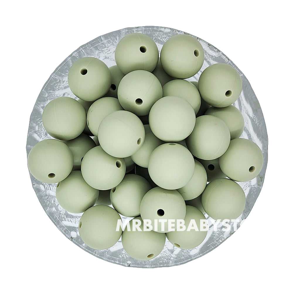 12/15mm - Jasmine Green Silicone Beads - Round - #70