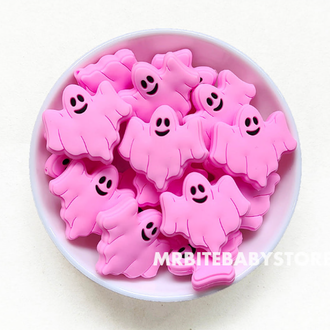 Halloween Ghost Silicone Beads - 30*32mm