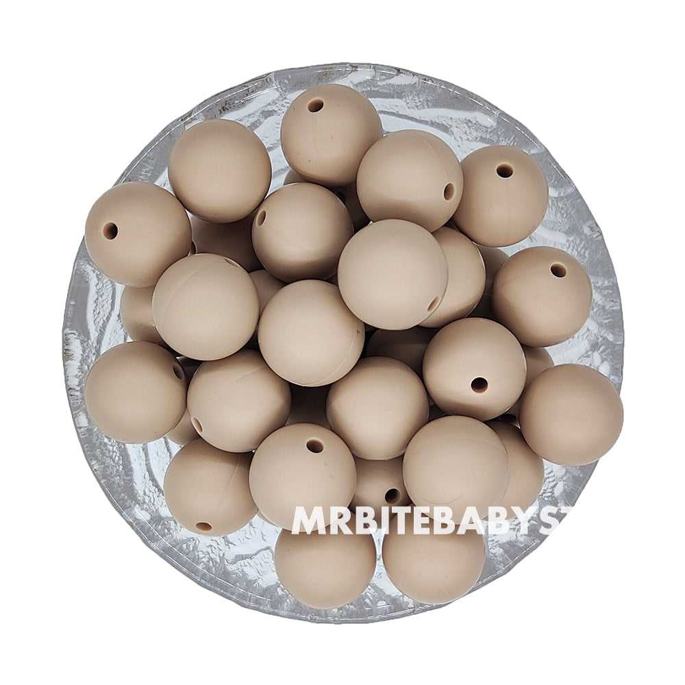 12/15mm - Oatmeal Silicone Beads - Round - #85