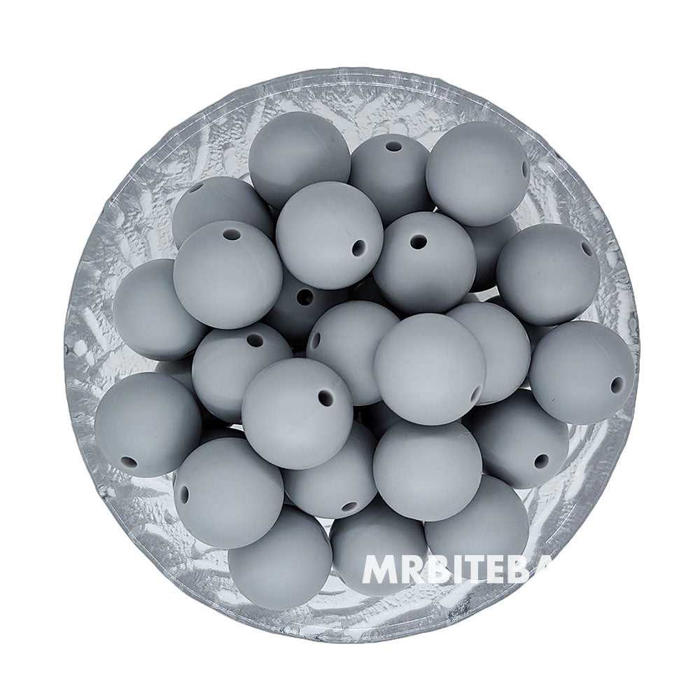 12/15mm - Dark Green Grey Silicone Beads - Round – MrBiteBabyStore