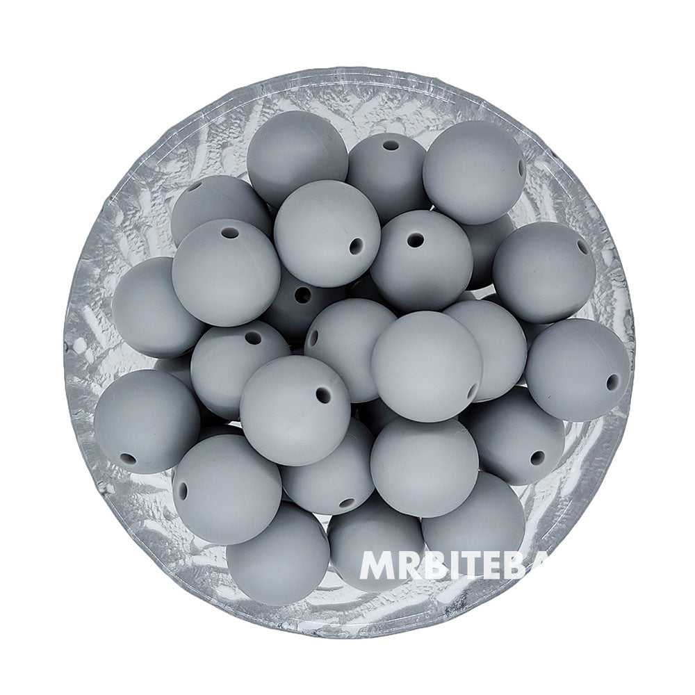 12/15mm - Stone Grey Silicone Beads - Round - #99