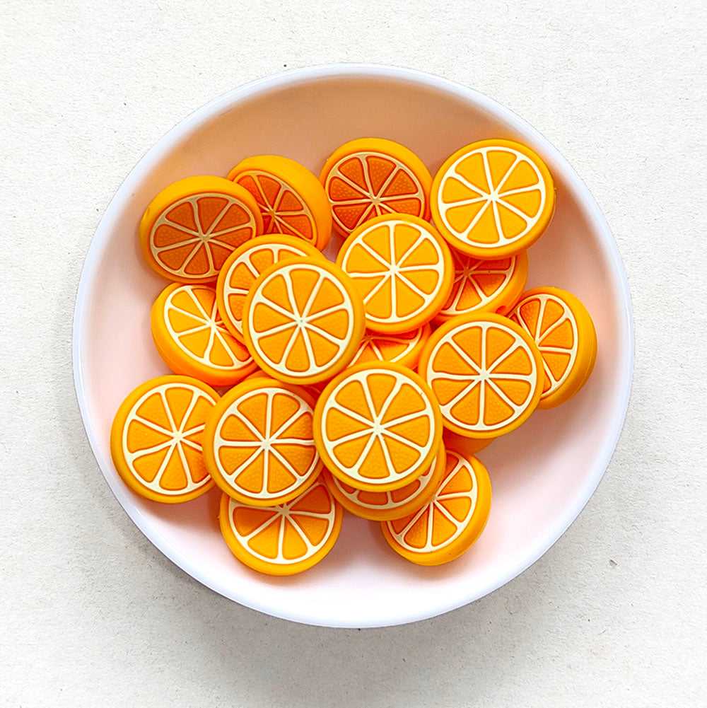 Orange Silicone Beads 22mm