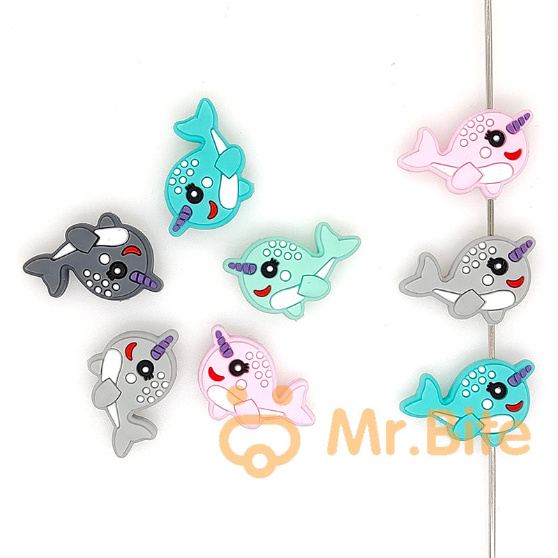 Narwhal Silicone Focal Beads 31*20mm