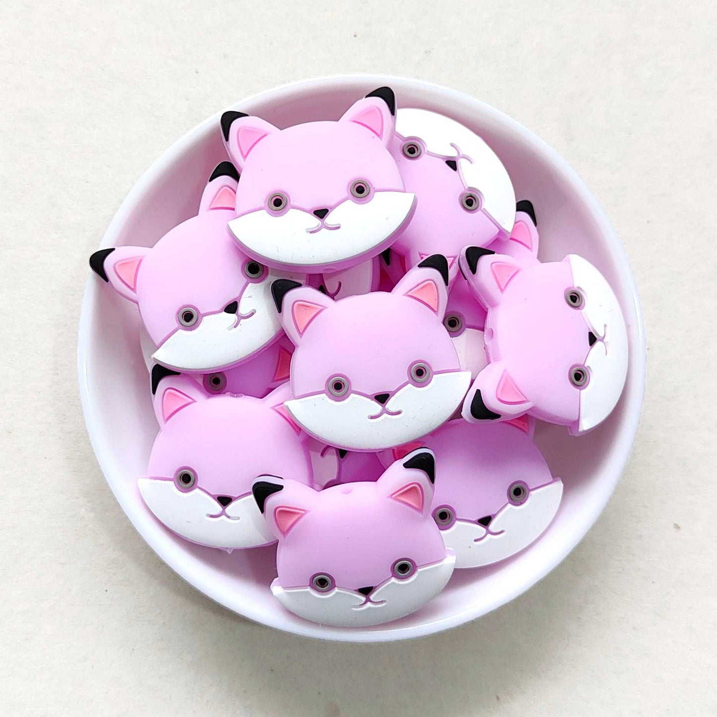 Purple - Cat Silicone Beads - 31mm