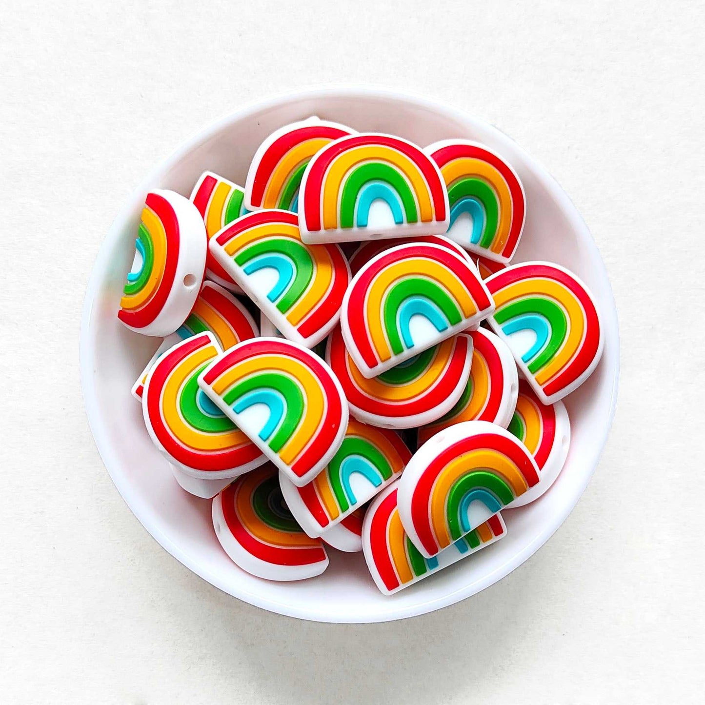 Rainbow Silicone Beads - 25*18mm
