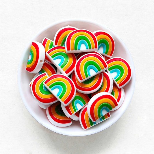 Rainbow Silicone Beads - 25*18mm