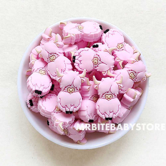 Baby Pink - Yak/Cow Silicone Beads 19*30mm
