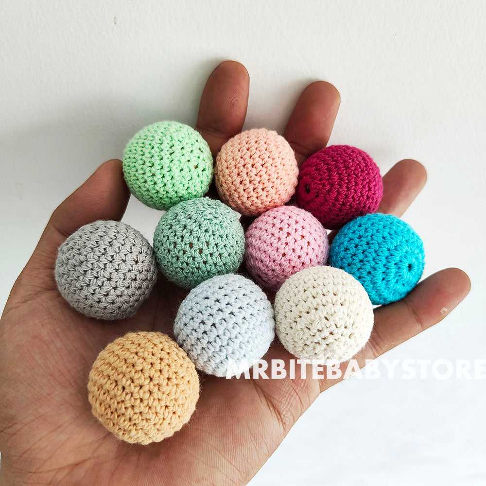 30mm Crochet Wood Beads