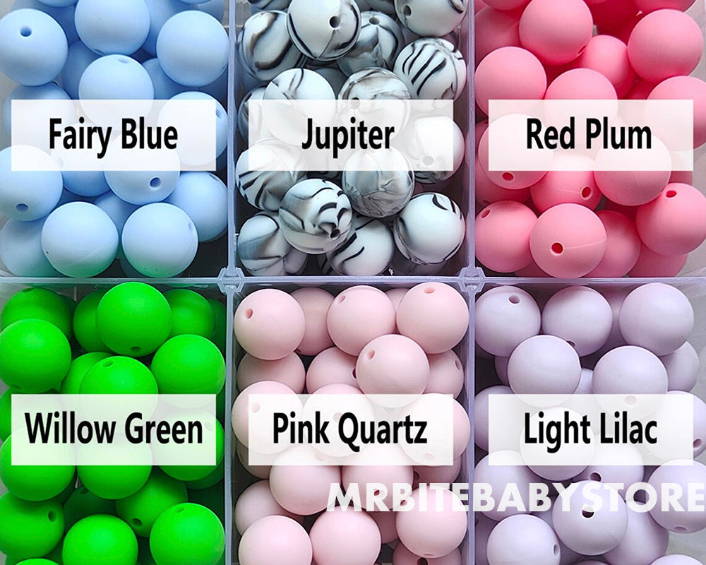 12/15mm Round Silicone Beads #98 - #119