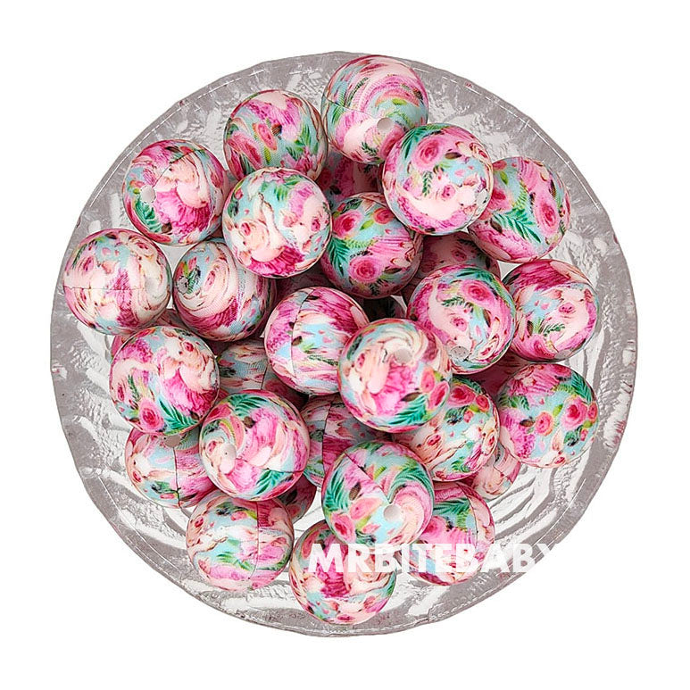 15mm Pink Pig Silicone Beads - Round