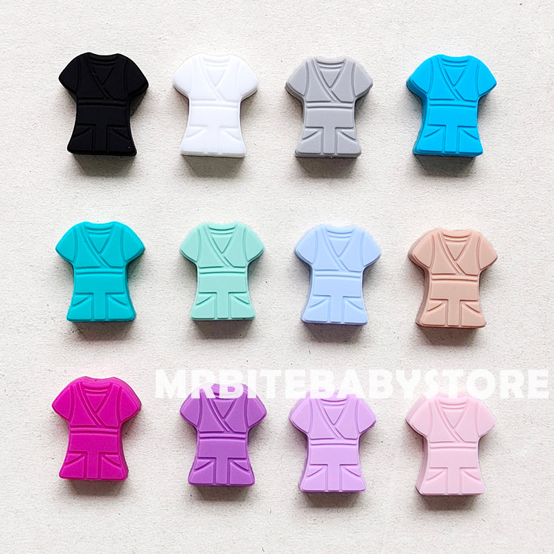 Nurse Scrub Tops Silicone Beads - 20*25mm