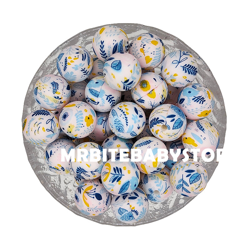 15mm Pond Lily Silicone Beads - Round