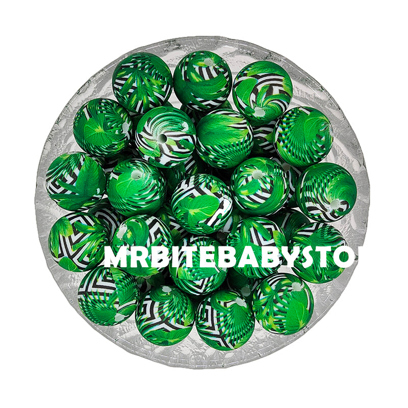 15mm Banana Leaf Silicone Beads - Round