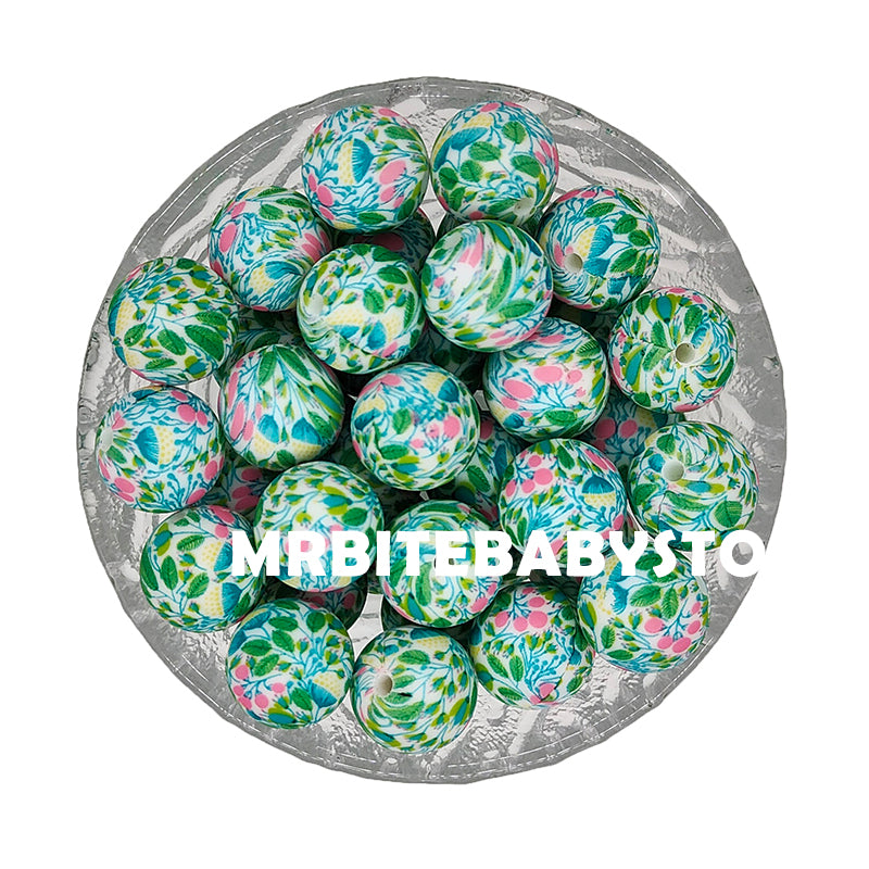 15mm Lotus Leaf Silicone Beads - Round