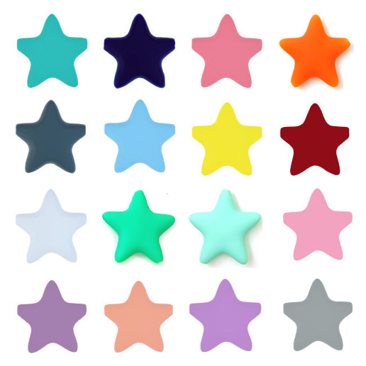 Large Silicone Star Beads - 45mm