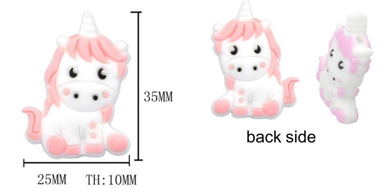 Unicorn Silicone Beads - 25*35mm