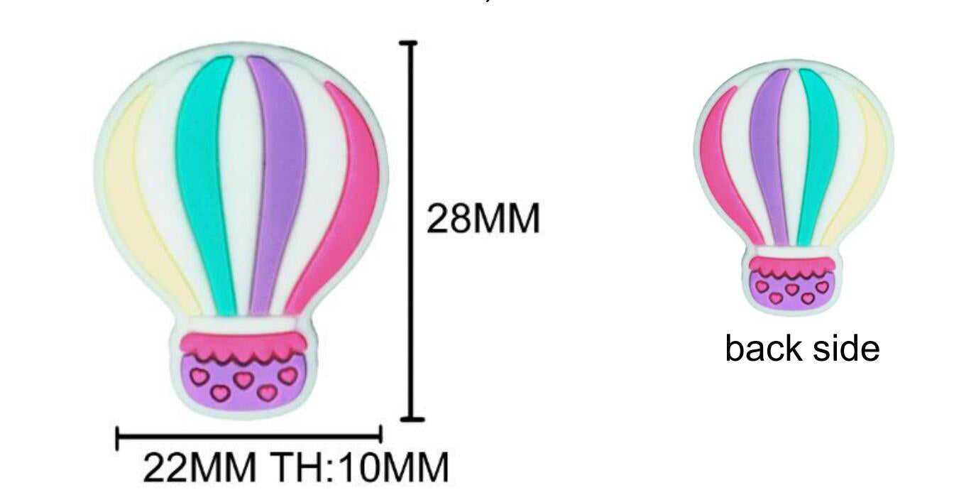Hot Air Balloon Silicone Beads - 28*22mm