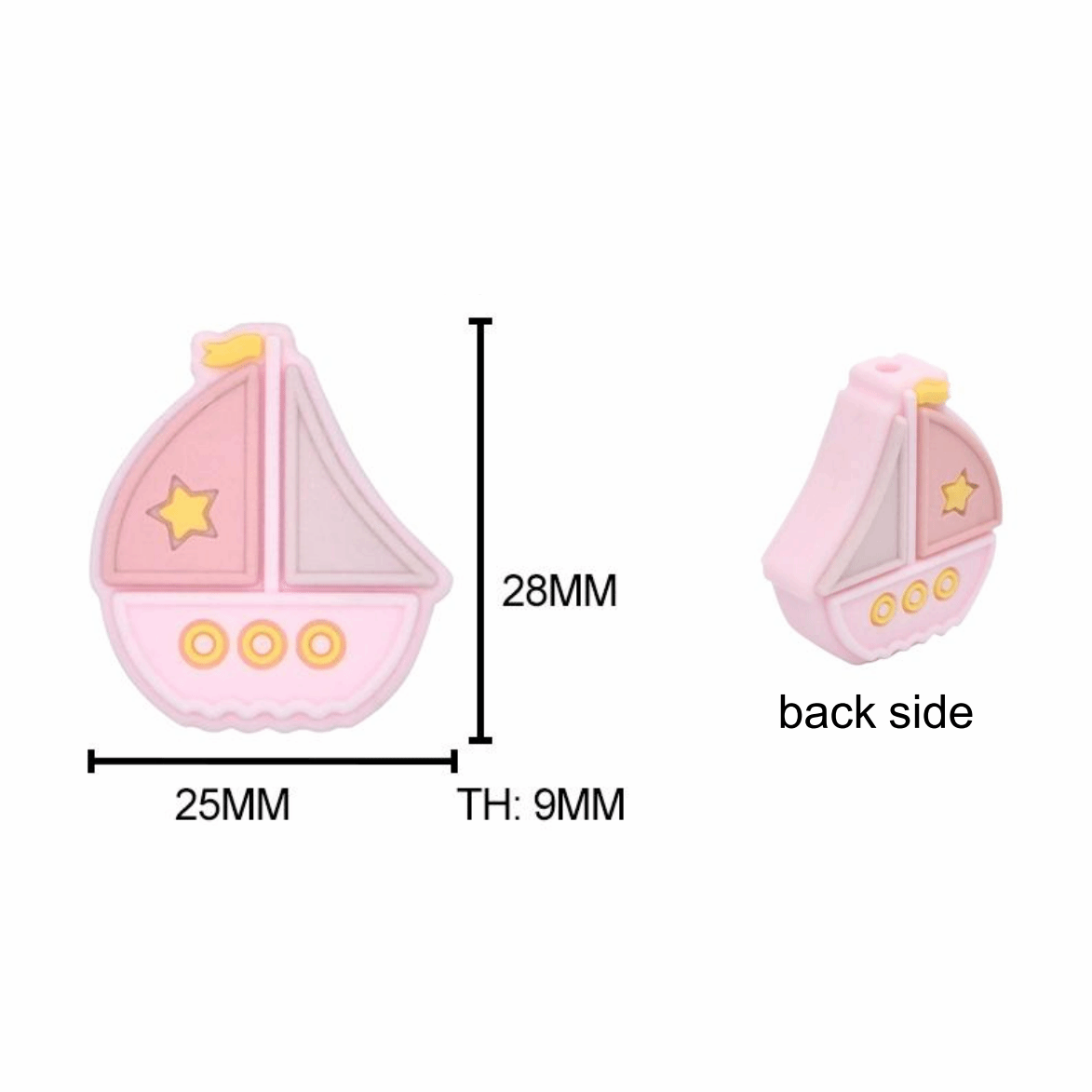 Boat Silicone Beads - 28*25mm