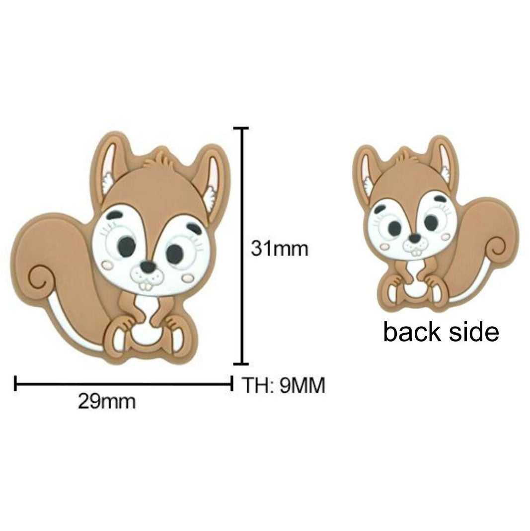 Squirrel Silicone Beads - 31*29mm
