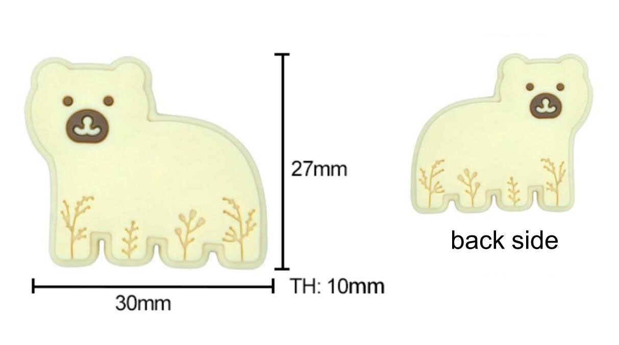 Polar Bear Silicone Beads - 27*30mm