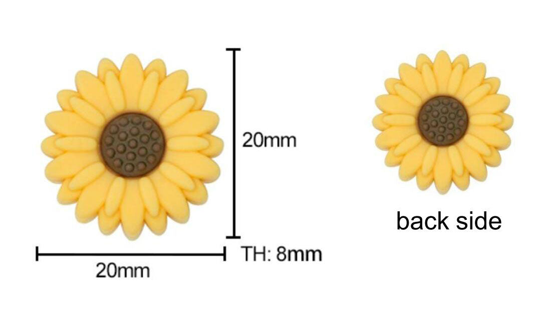 Daisy/Sunflower Silicone Beads - 20/30mm