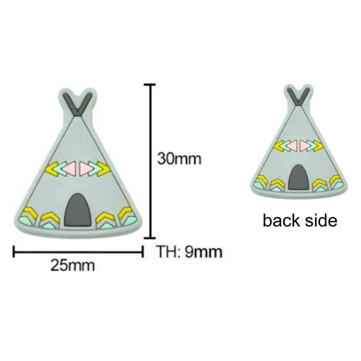 Indian Tent/Tepee/Tipi Silicone Beads - 30*25mm