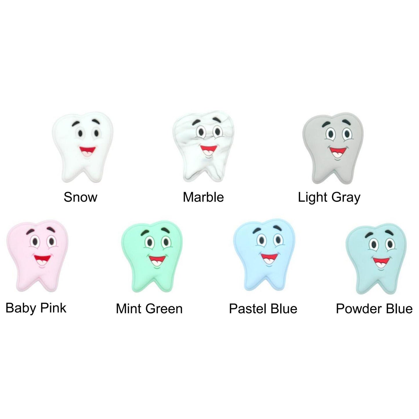 50Pcs/Lots Tooth Silicone Beads - 28*25mm