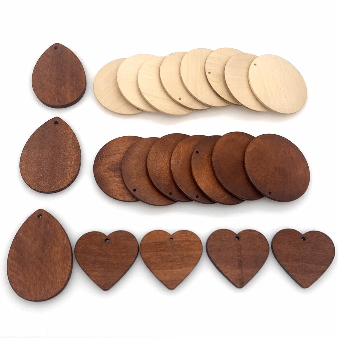 100pcs natural beech unfinished round disk