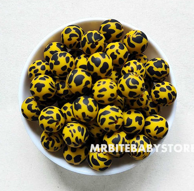 15mm Cow Silicone Beads - Round