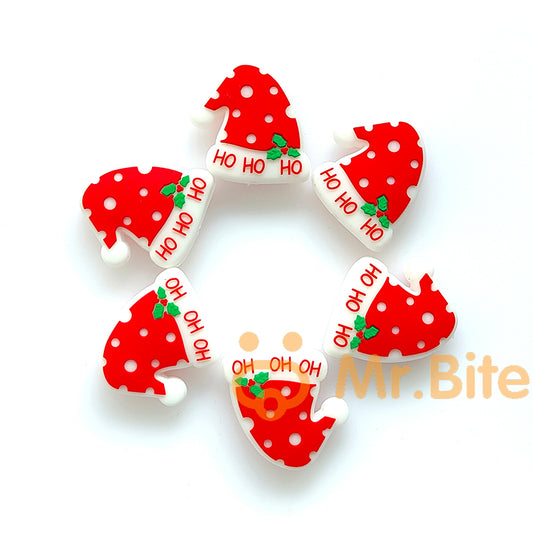 Christmas Hat Focal Silicone Beads - 30*30mm