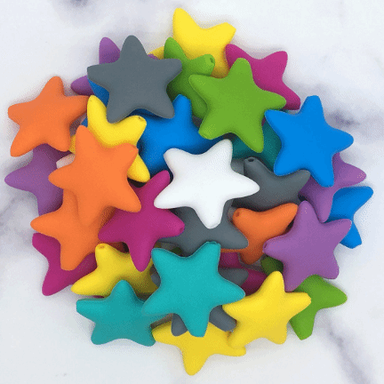 Large Silicone Star Beads,Food Grade Silicone Beads,Star Silicone Bea –  MrBiteBabyStore