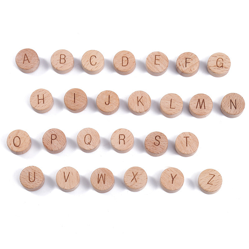 Wholesale Beads /12mm Wooden Beads /Letter Beads /Cube Beech Wood Beads –  MrBiteBabyStore